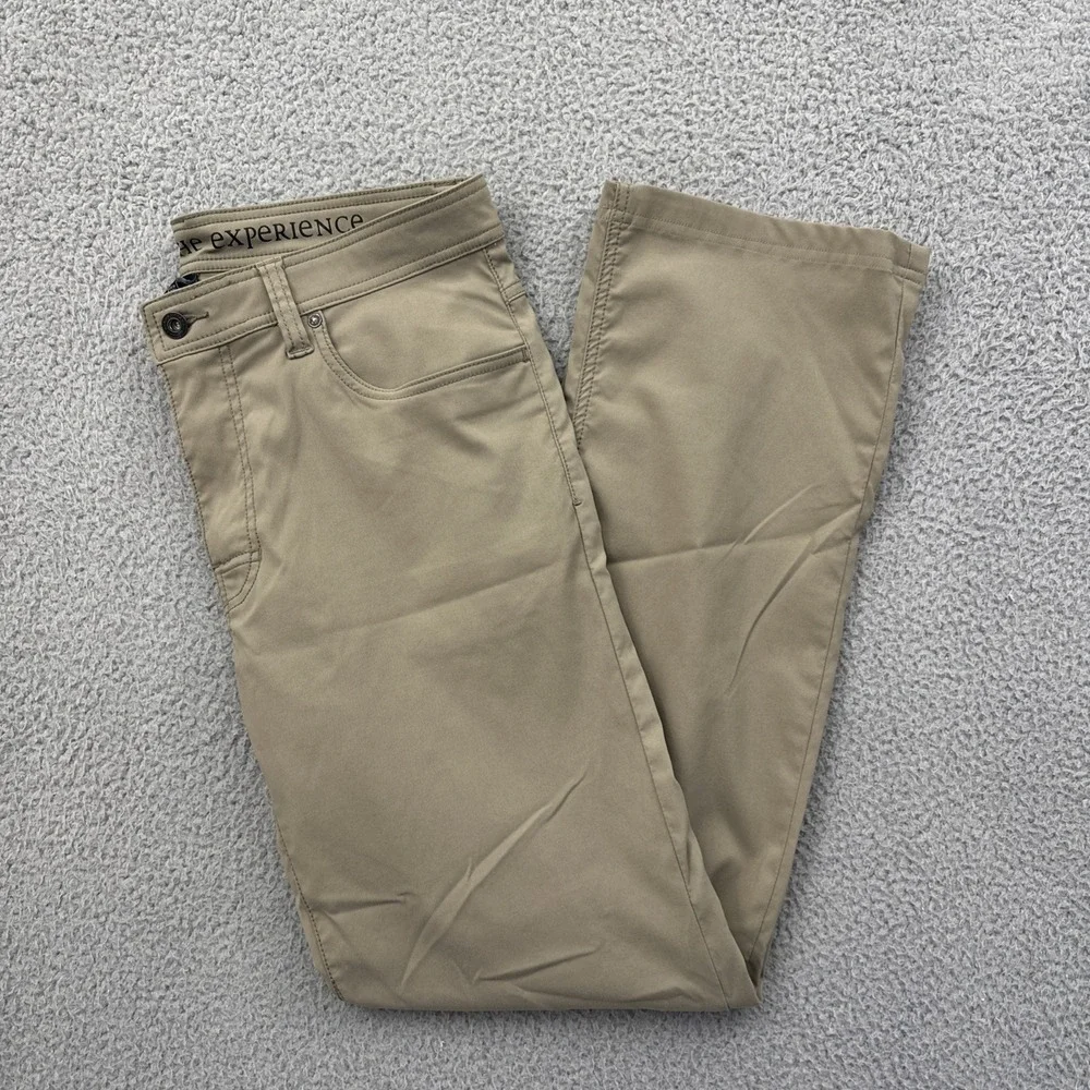 Prana Brion Slim Fit Pants Taupe Nylon Outdoor Hiking Performance Men 35 x 29.5